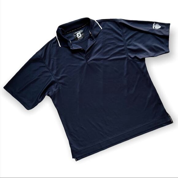 FJ Footjoy ProDry Superlite Navy Blue Short Sleeve Polo Shirt Men’s Size LargeV - Picture 1 of 7